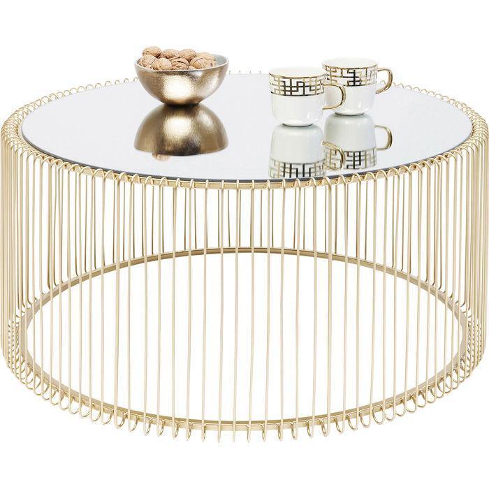 Living Room Furniture Coffee Tables Coffee Table Wire Uno Brass Ø80cm