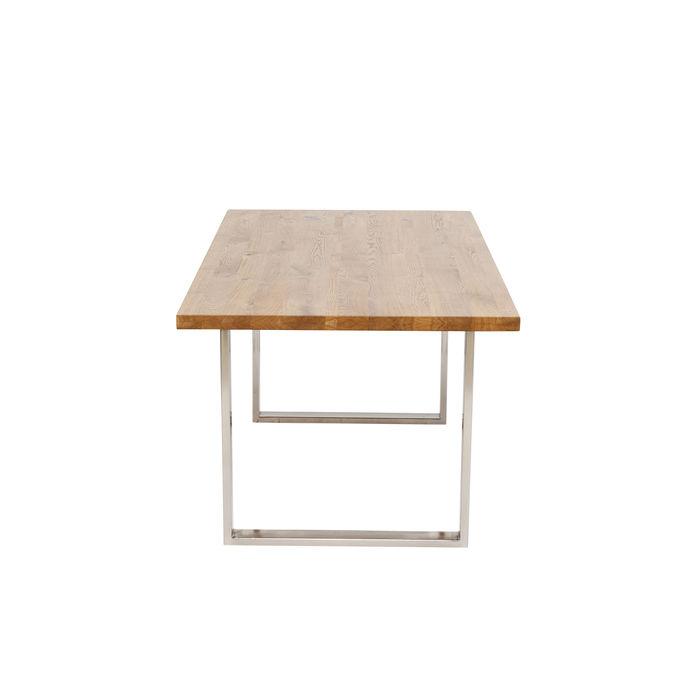 Living Room Furniture Tables Table Jackie Oak Chrome 160x80