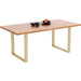 Living Room Furniture Tables Table Jackie Oak Brass 160x80