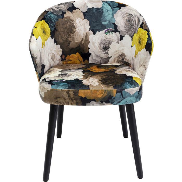Dining Room Furniture Dining Chairs Chair with Armrest Peony Flower Yellow
