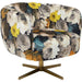 Living Room Furniture Armchairs Swivel Armchair Peony Flower Yellow