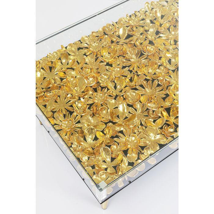 Living Room Furniture Coffee Tables Coffee Table Gold Flowers 120x60