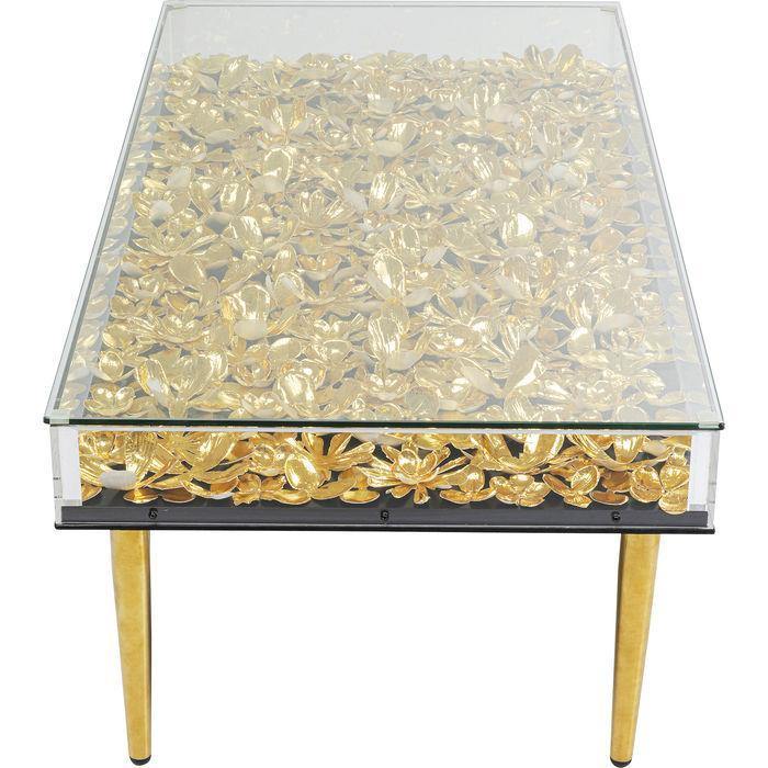 Living Room Furniture Coffee Tables Coffee Table Gold Flowers 120x60