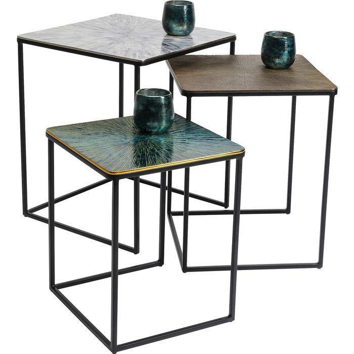 Living Room Furniture Side Tables Side Table Ray Square (3/Set)