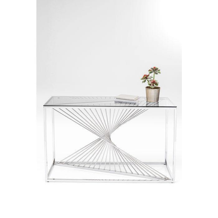 Dining Room Furniture Sideboards Console Laser silver/clear glass 120x40