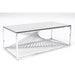 Living Room Furniture Coffee Tables Coffee Table Laser Silver-Clear Glass 120x60