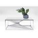 Living Room Furniture Coffee Tables Coffee Table Laser Silver-Clear Glass 120x60