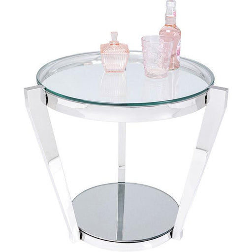 Living Room Furniture Side Tables Side Table Monocolo Silver Ø50cm