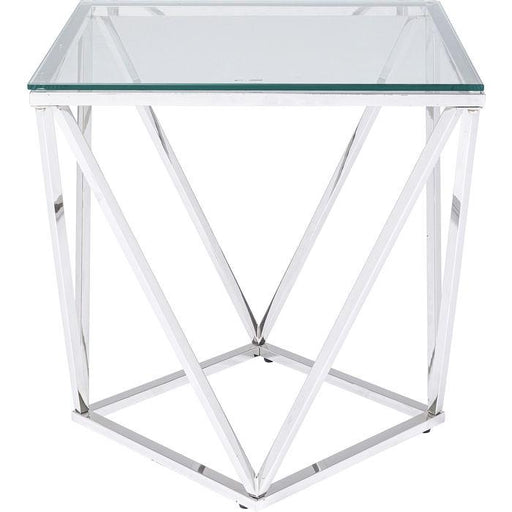 Living Room Furniture Side Tables Side Table Cristallo Silver 50x50cm