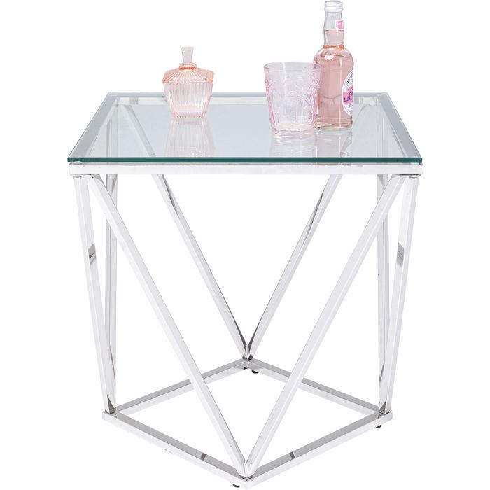 Living Room Furniture Side Tables Side Table Cristallo Silver 50x50cm