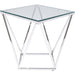 Living Room Furniture Side Tables Side Table Cristallo Silver 50x50cm