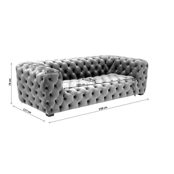 Living Room Furniture Sofas and Couches Sofa Metropol 3-Seater Grey 238cm