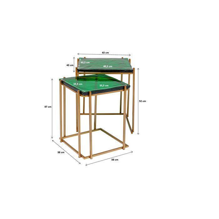 Living Room Furniture Side Tables Side Table Lagoon Green (2/Set)