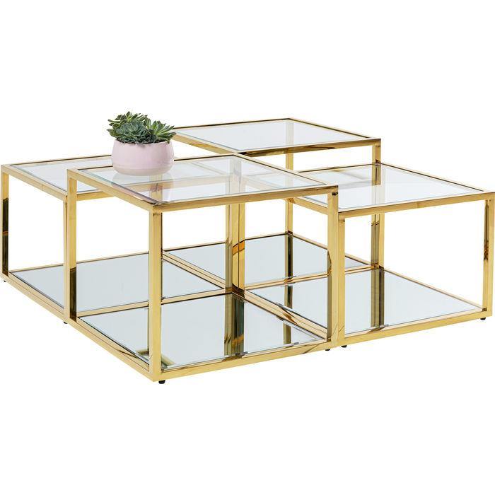 Living Room Furniture Coffee Tables Coffee Table Orion Gold (4/Set)
