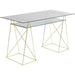 Living Room Furniture Tables Table Polar Brass Matt 8mm Tempered Glass