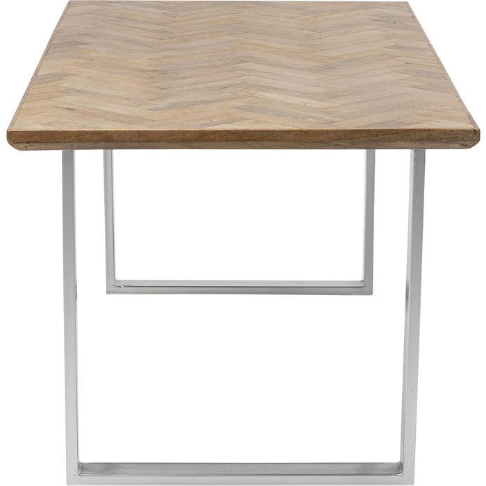 Living Room Furniture Tables Table Parquet Chrome 180x90