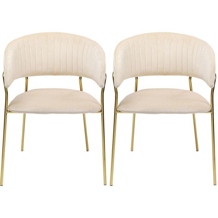 Dining Room Furniture Dining Chairs Chair with Armrest Belle Cream (2/Set)