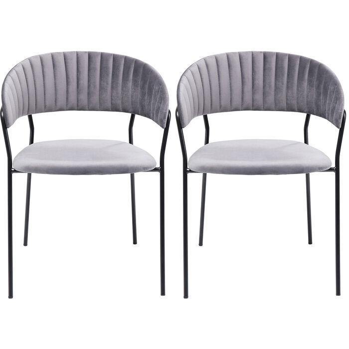 Dining Room Furniture Chairs Chair with Armrest Belle Grey (2/Set)