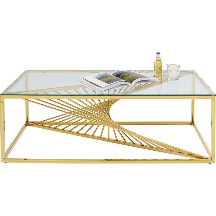 Living Room Furniture Coffee Tables Coffee Table Laser Gold 120x60