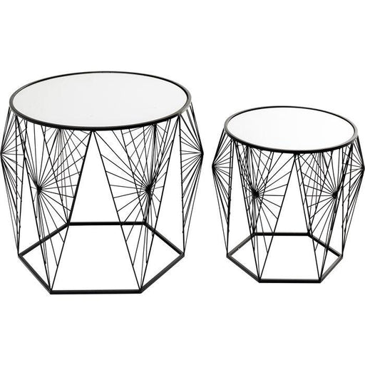 Living Room Furniture Side Tables Side Table Cobweb Black (2/Set)