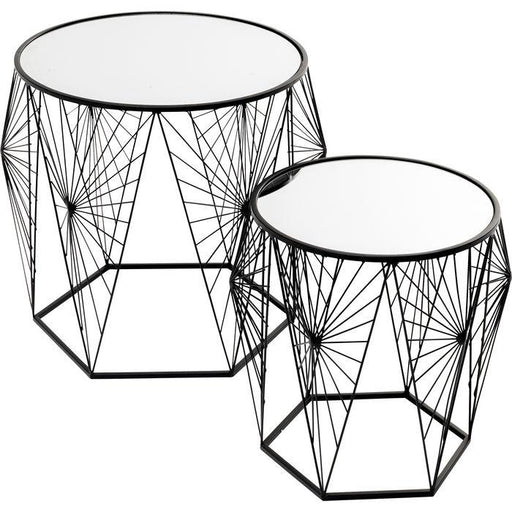 Living Room Furniture Side Tables Side Table Cobweb Black (2/Set)