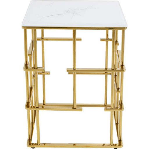 Living Room Furniture Side Tables Side Table Rome Gold 40x40cm