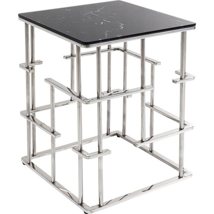 Living Room Furniture Side Tables Side Table Rome Silver 40x40cm