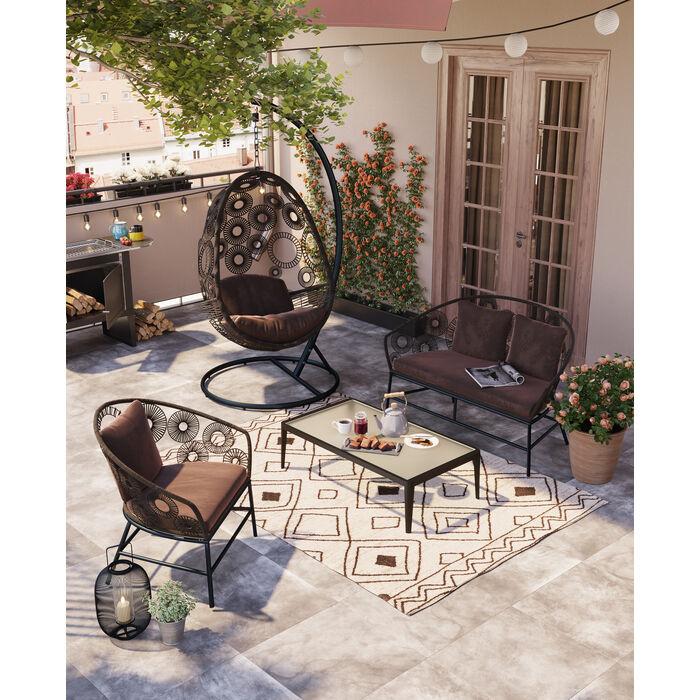 Outdoor Furniture Couch Table Tiki Black
