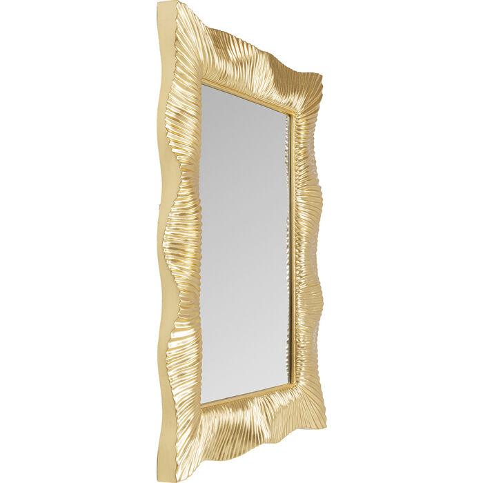 Home Decor Mirrors Wall Mirror Wavy Brass 94x124cm