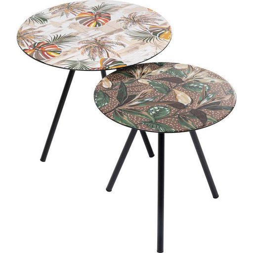 Living Room Furniture Side Tables Side Table Blooming Leaves (2/Set)