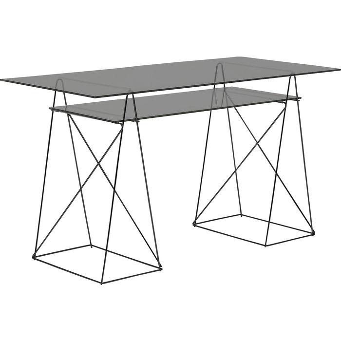 Living Room Furniture Tables Table Polar Black 8mm tempered glass 135x65cm