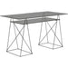 Living Room Furniture Tables Table Polar Black 8mm tempered glass 135x65cm