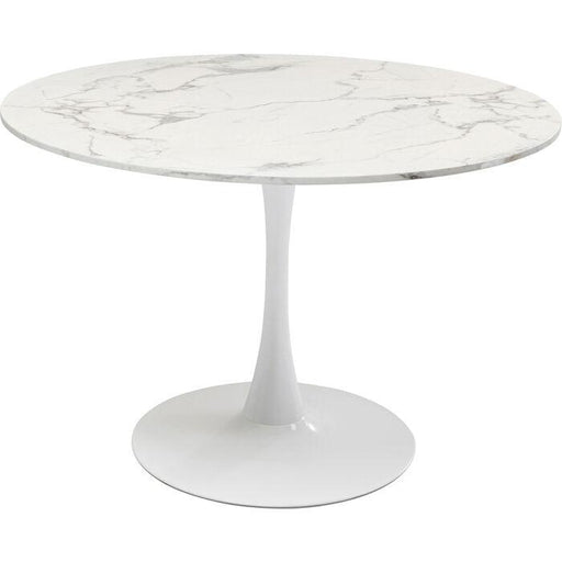 Living Room Furniture Tables Table Schickeria Marbleprint White Ø110cm
