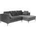 Living Room Furniture Sofas and Couches Corner Sofa Gianni Small Velvet Grey Right