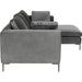 Living Room Furniture Sofas and Couches Corner Sofa Gianni Small Velvet Grey Right