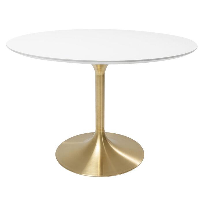 Living Room Furniture Tables Table Invitation Set White Brass Ø120cm
