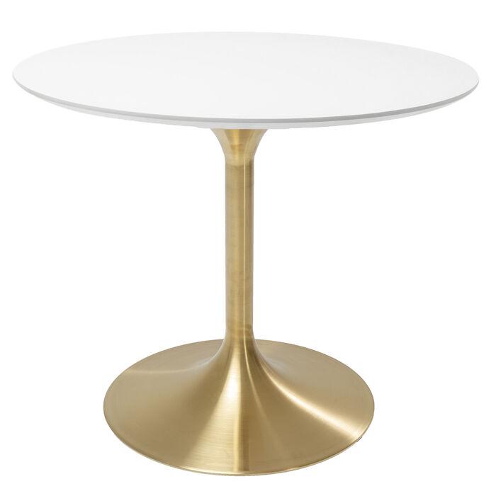 Living Room Furniture Tables Table Invitation Set White Brass Ø90cm