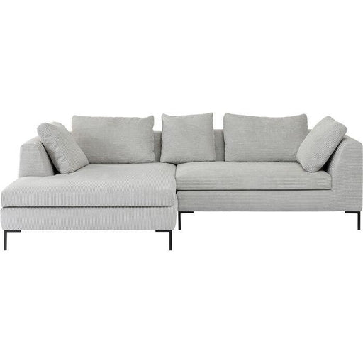 Living Room Furniture Sofas and Couches Corner Sofa Gianni Cord Grey Left