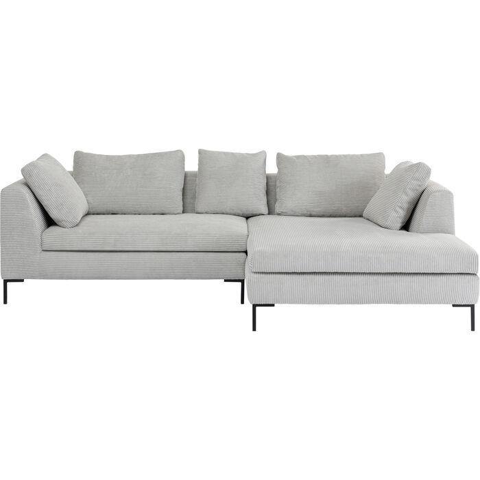 Living Room Furniture Sofas and Couches Corner Sofa Gianni Cord Grey Right