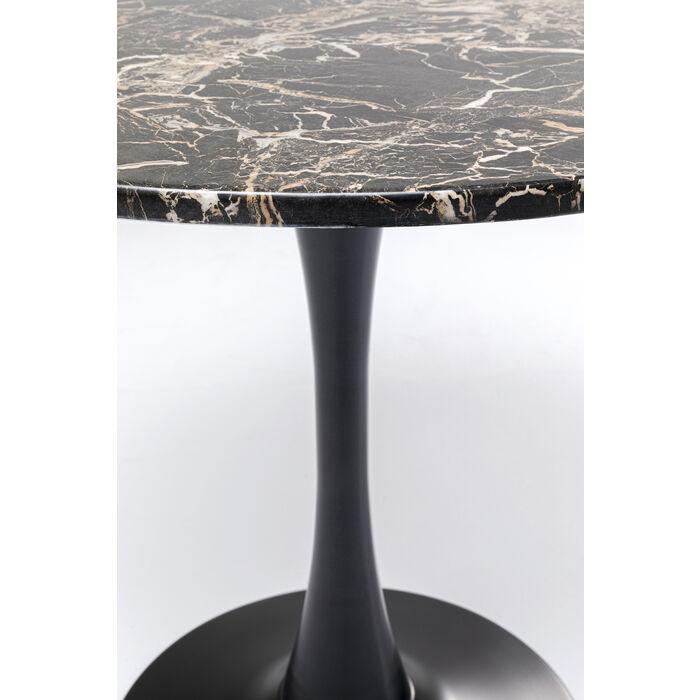 Living Room Furniture Tables Table Schickeria Marbleprint Black Ø80cm