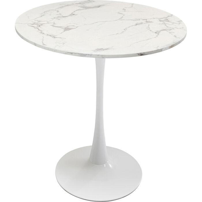 Living Room Furniture Tables Table Schickeria Marbleprint White Ø80cm